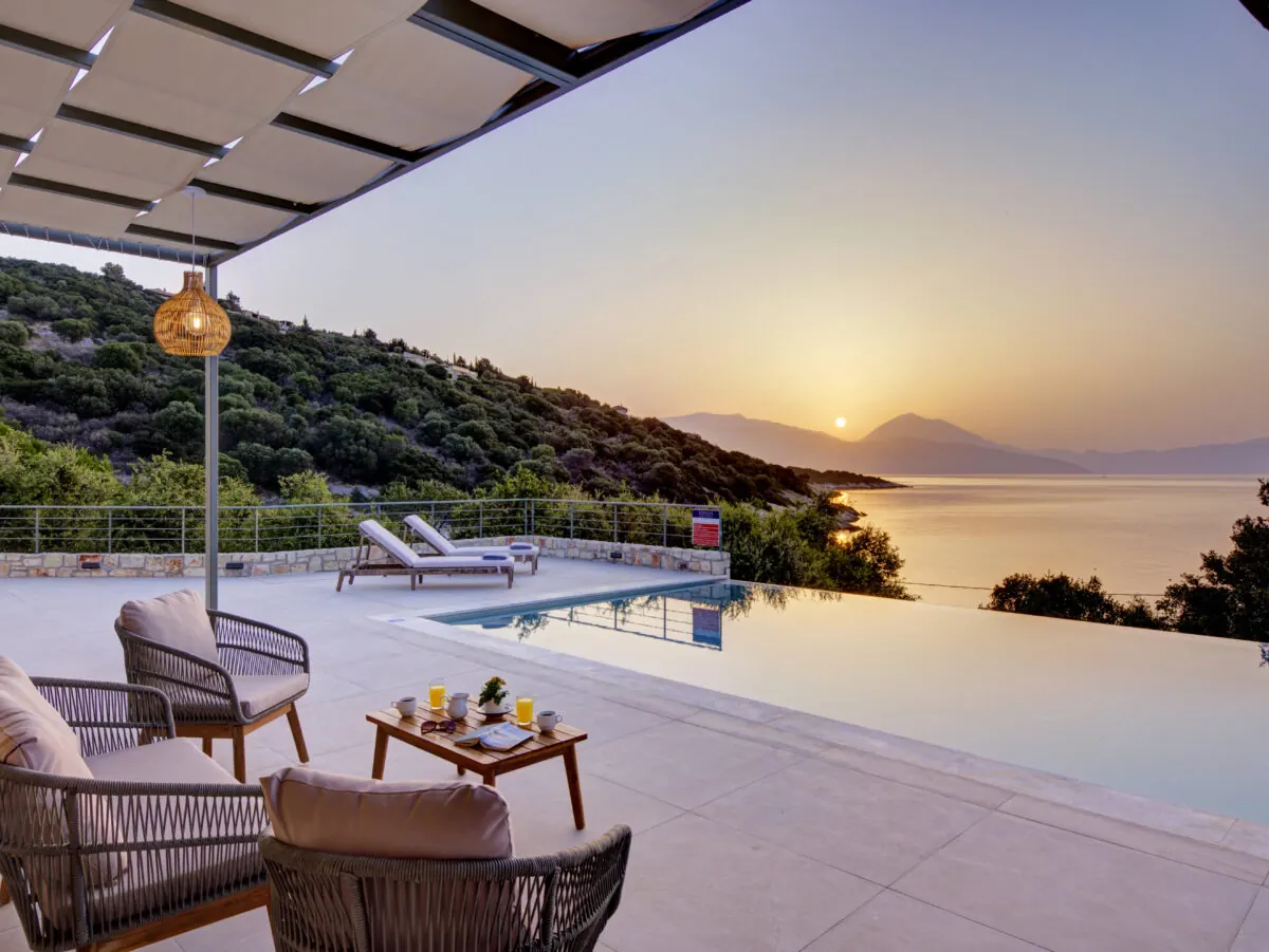Sunrise over the pool at Alios