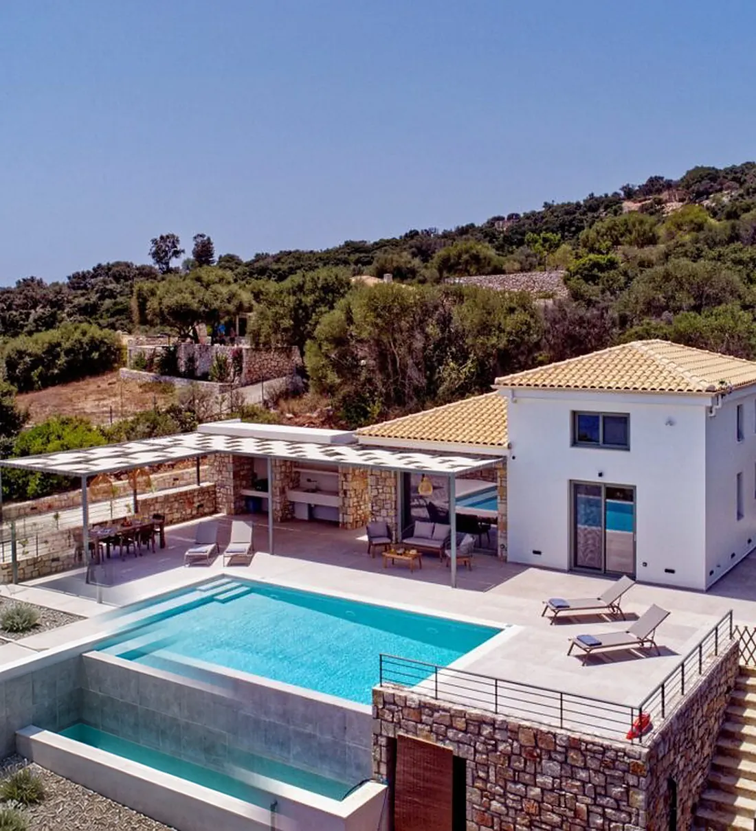 Astir house and pool among the olive-covered hills